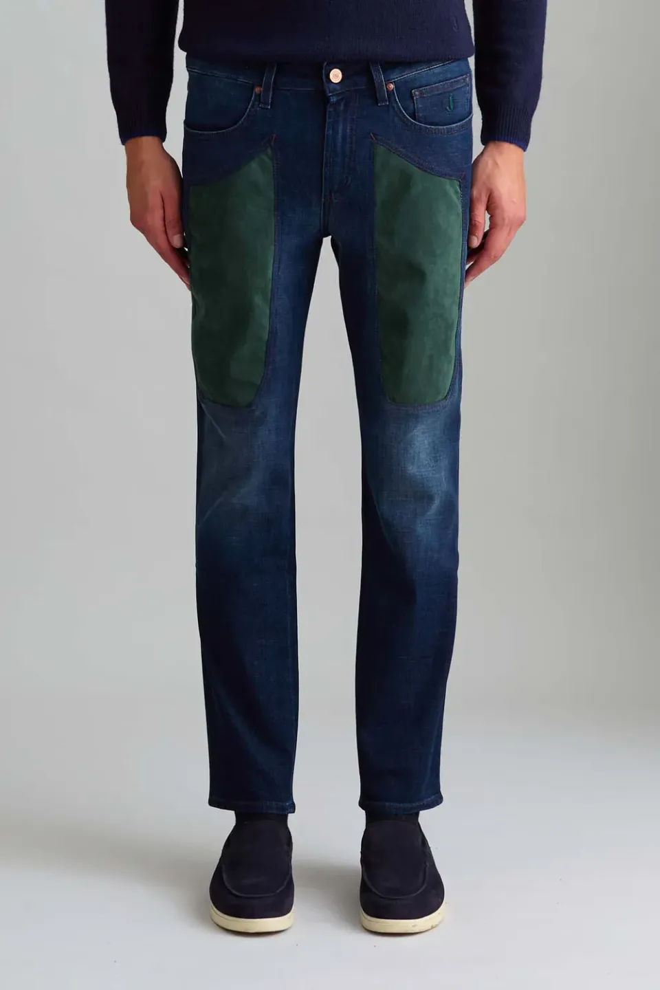 Jeckerson James Skinny Fit Jeans Donkerblauw Mosgroen