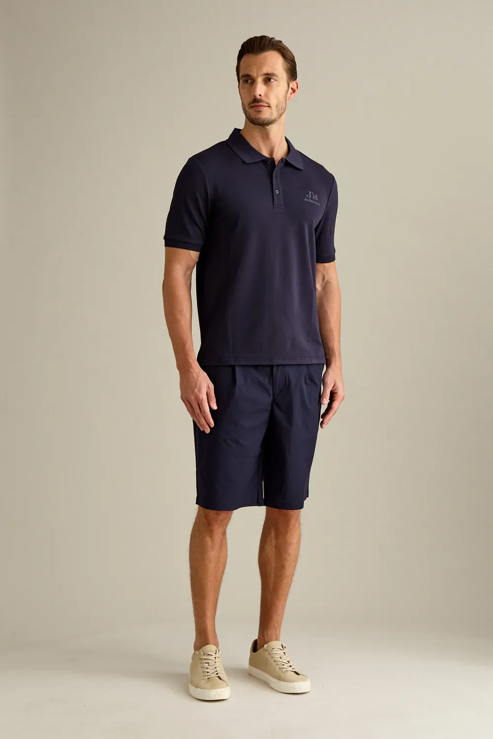 Jeckerson J18 jogger bermuda donkerblauw polyester