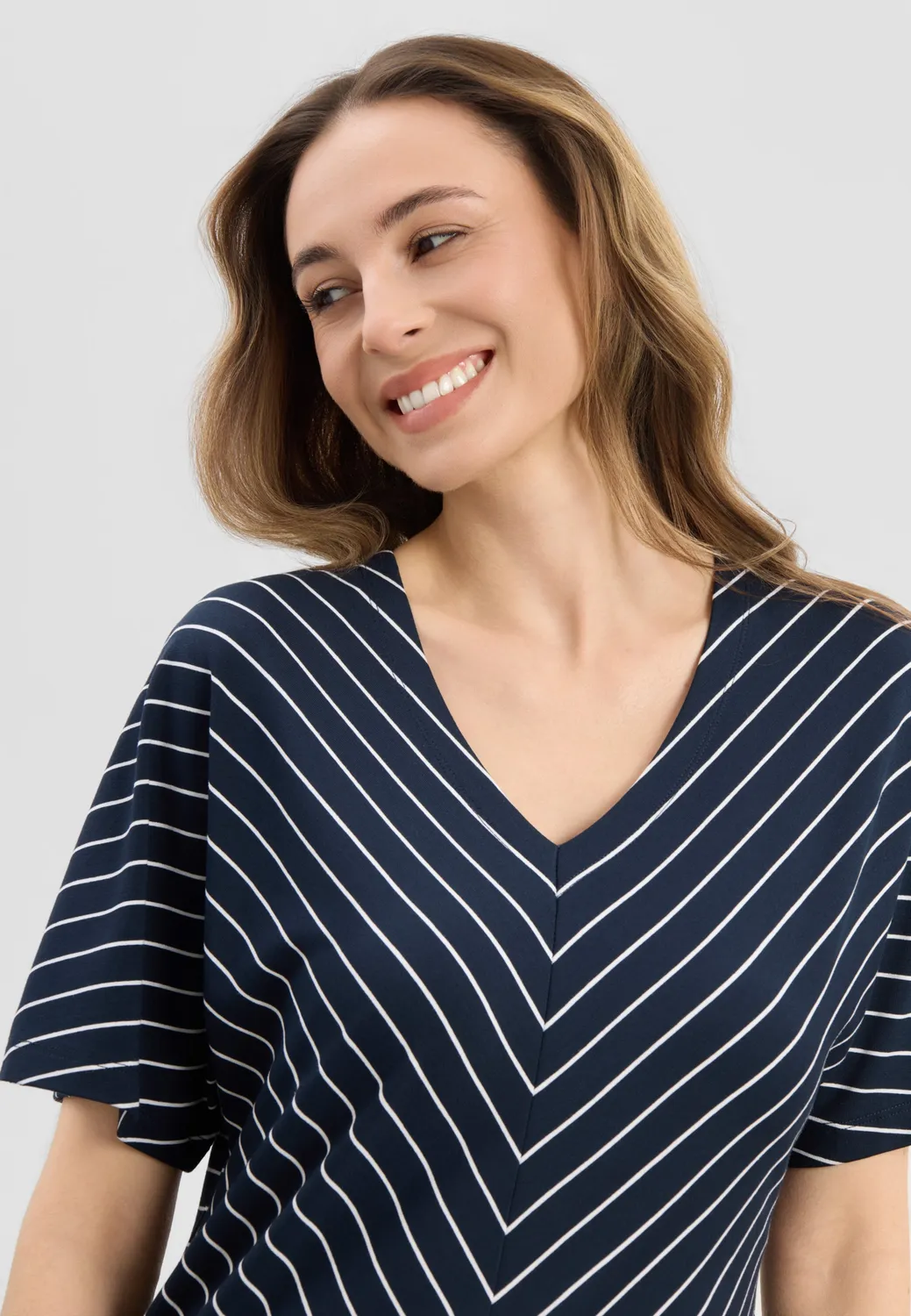 Laurie Ingrid Dress SS jurk Navy Stripe viscose