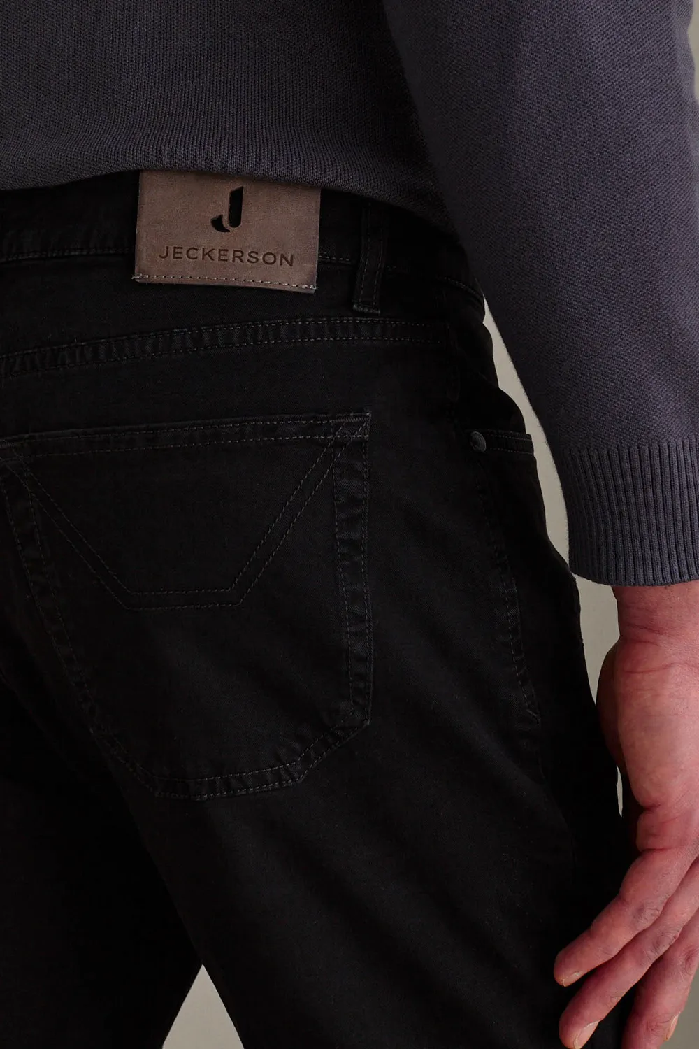 Jeckerson John slim fit broek heren zwart stretch katoen