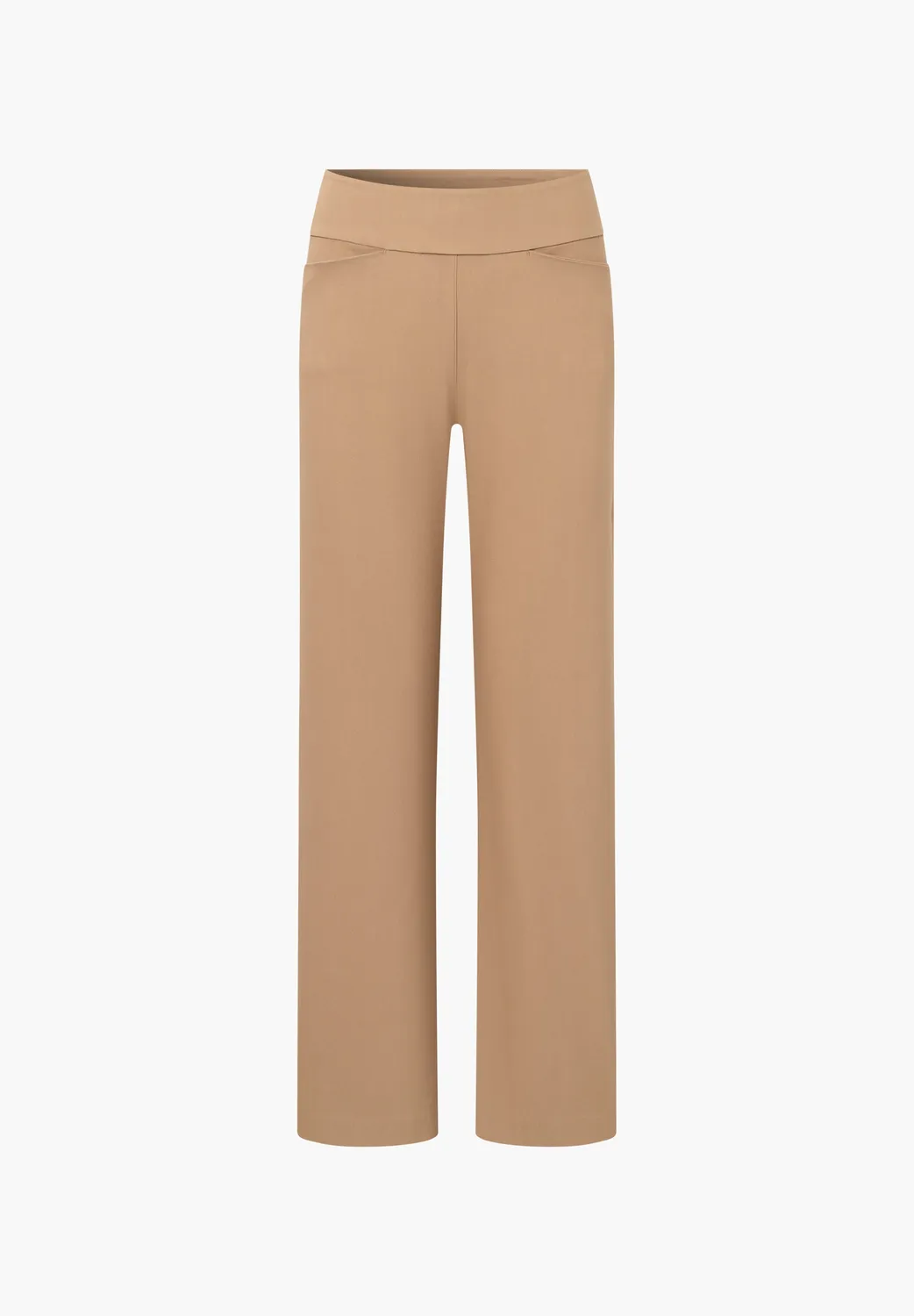Laurie Thea Straight SL broek nougat elastische taille