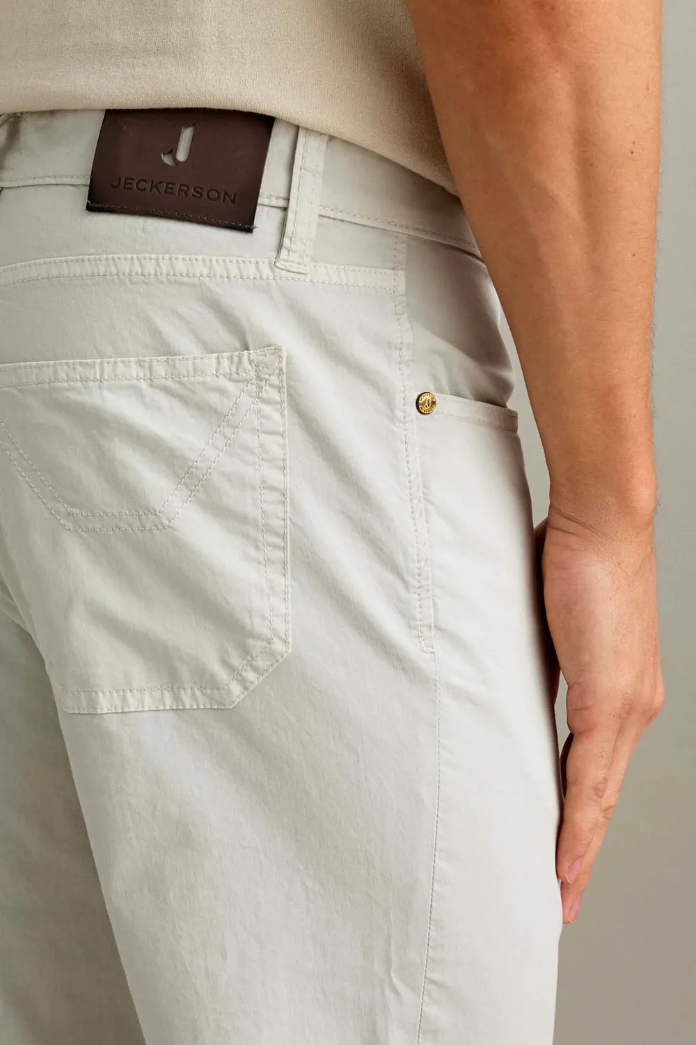 Jeckerson Jordan slim fit broek ijsgrijs stretch