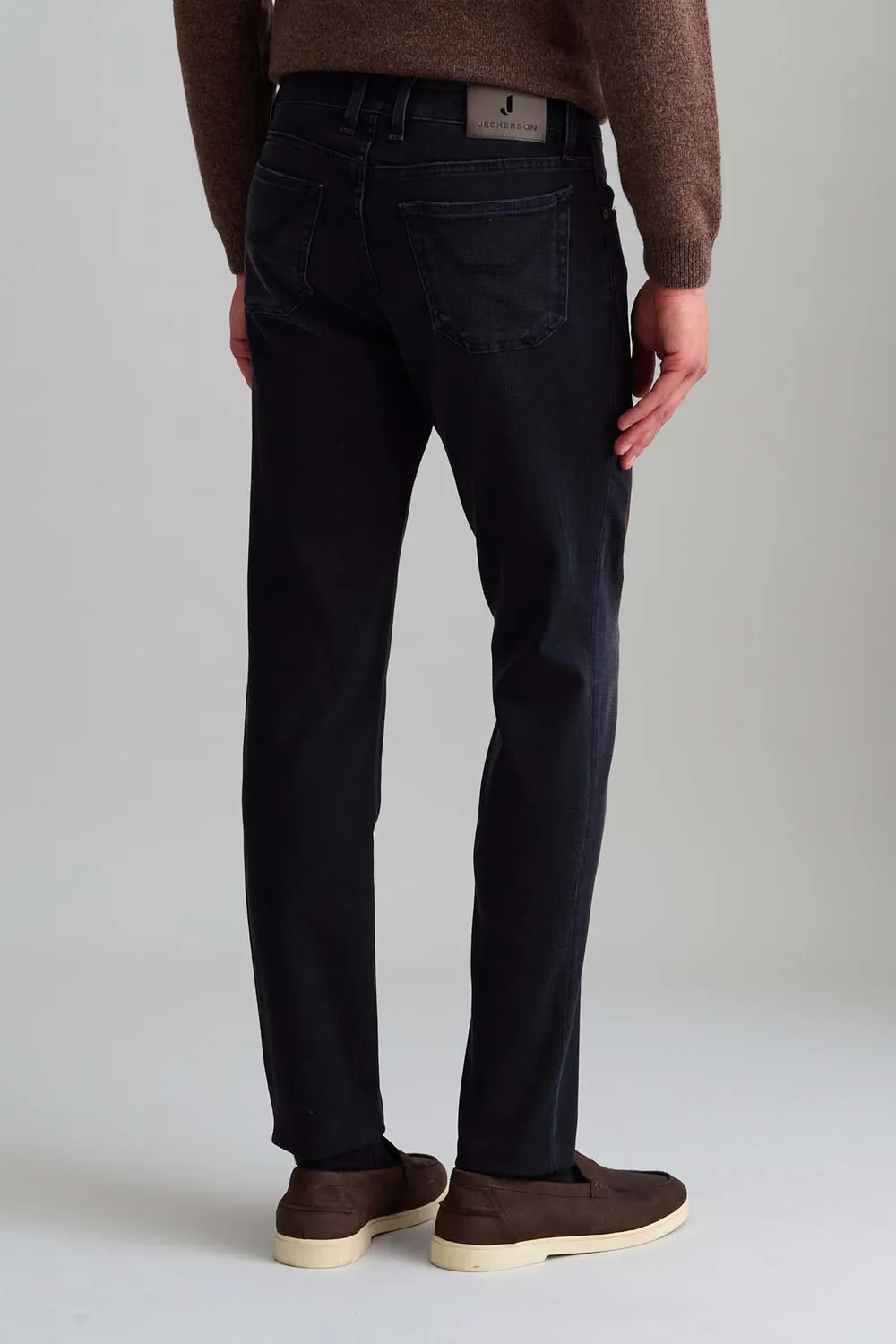 Jeckerson John slim fit jeans zwart rode patch