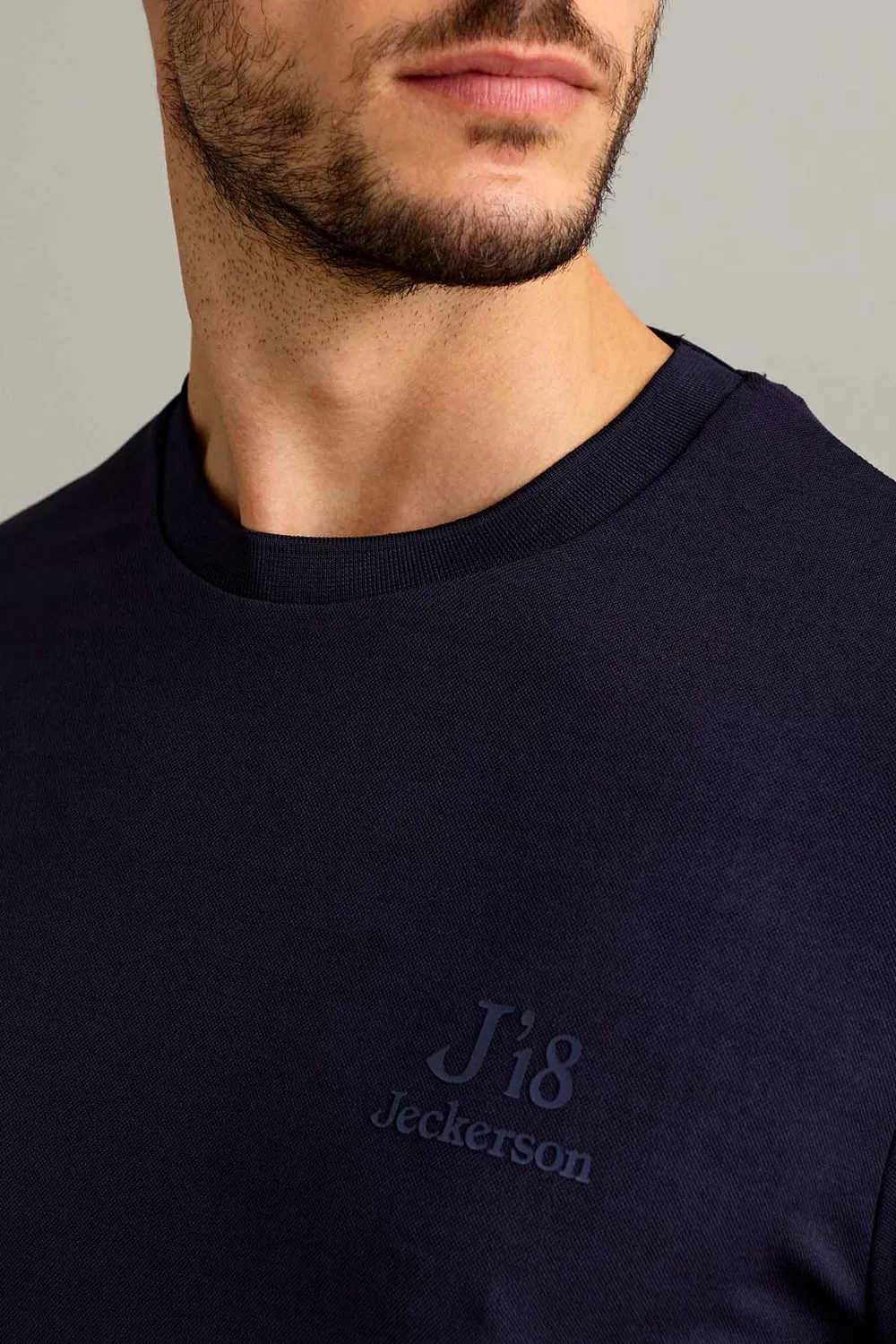 Jeckerson J18 T-shirt donkerblauw katoen piqué