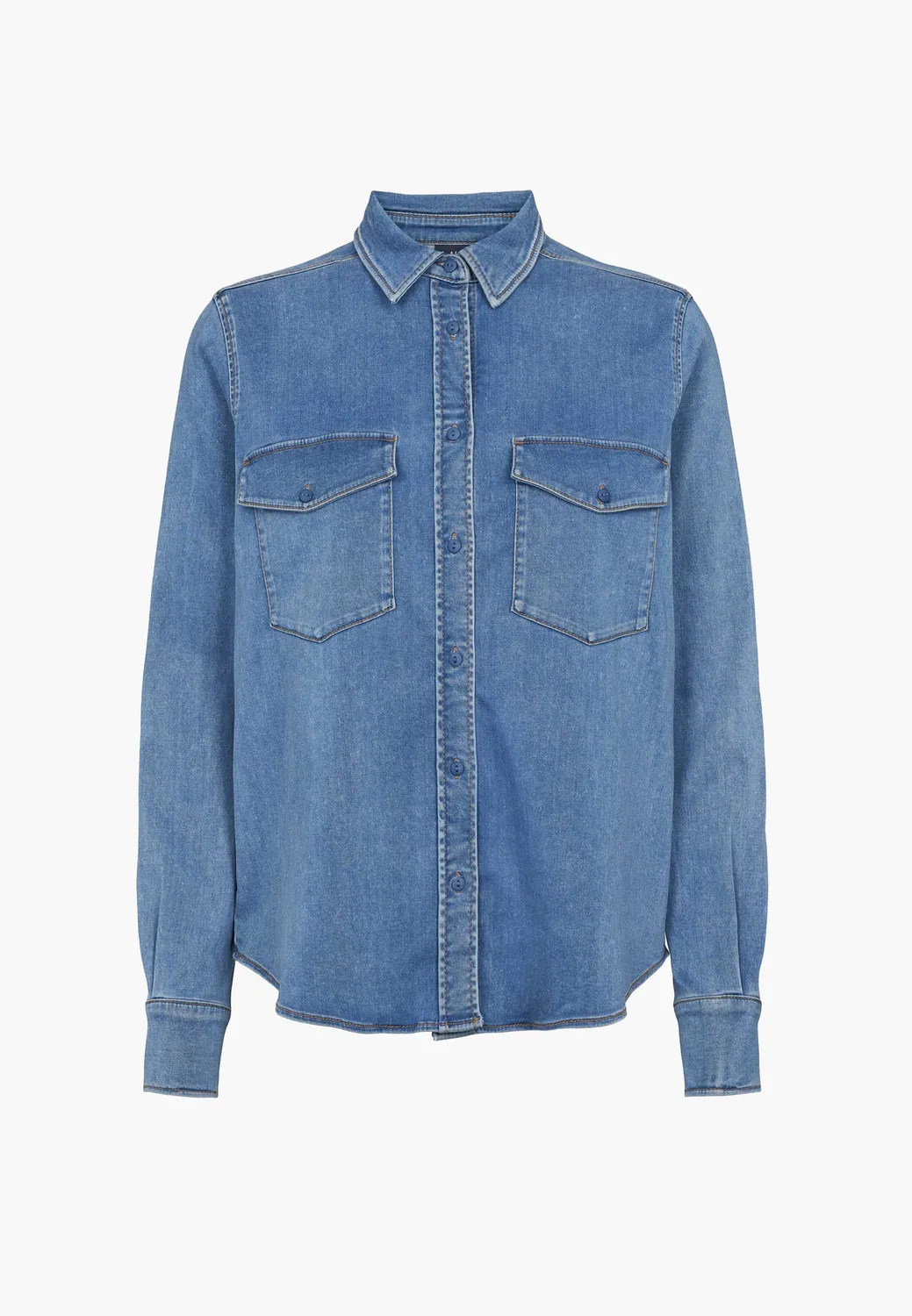 Laurie Vitta 100984 spijkerblouse washed blue denim