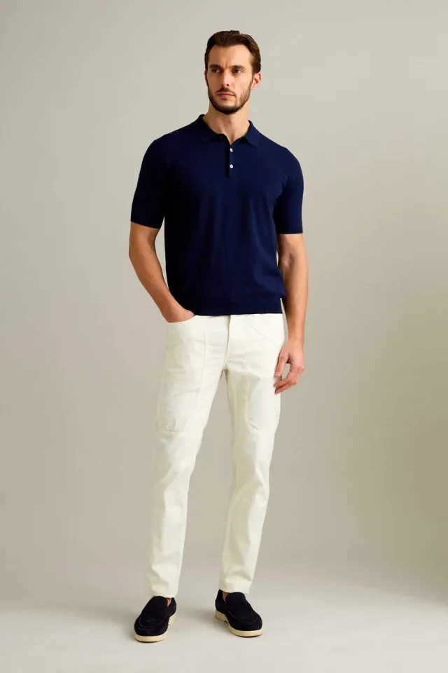 Jeckerson polo korte mouw donkerblauw katoen