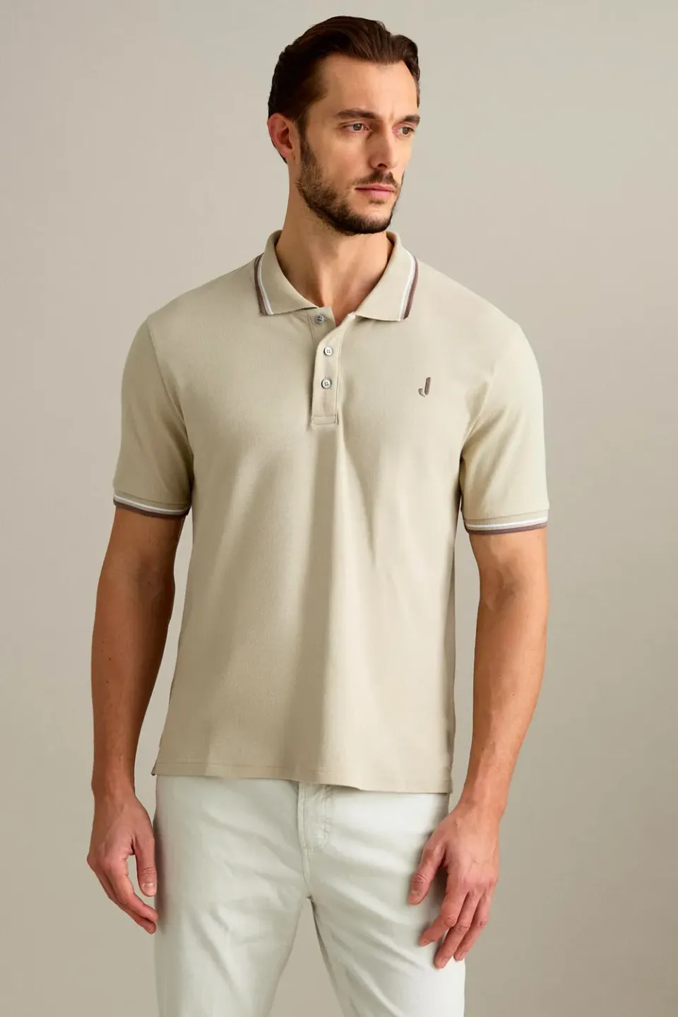 Jeckerson Polo piquet polo lichtbeige