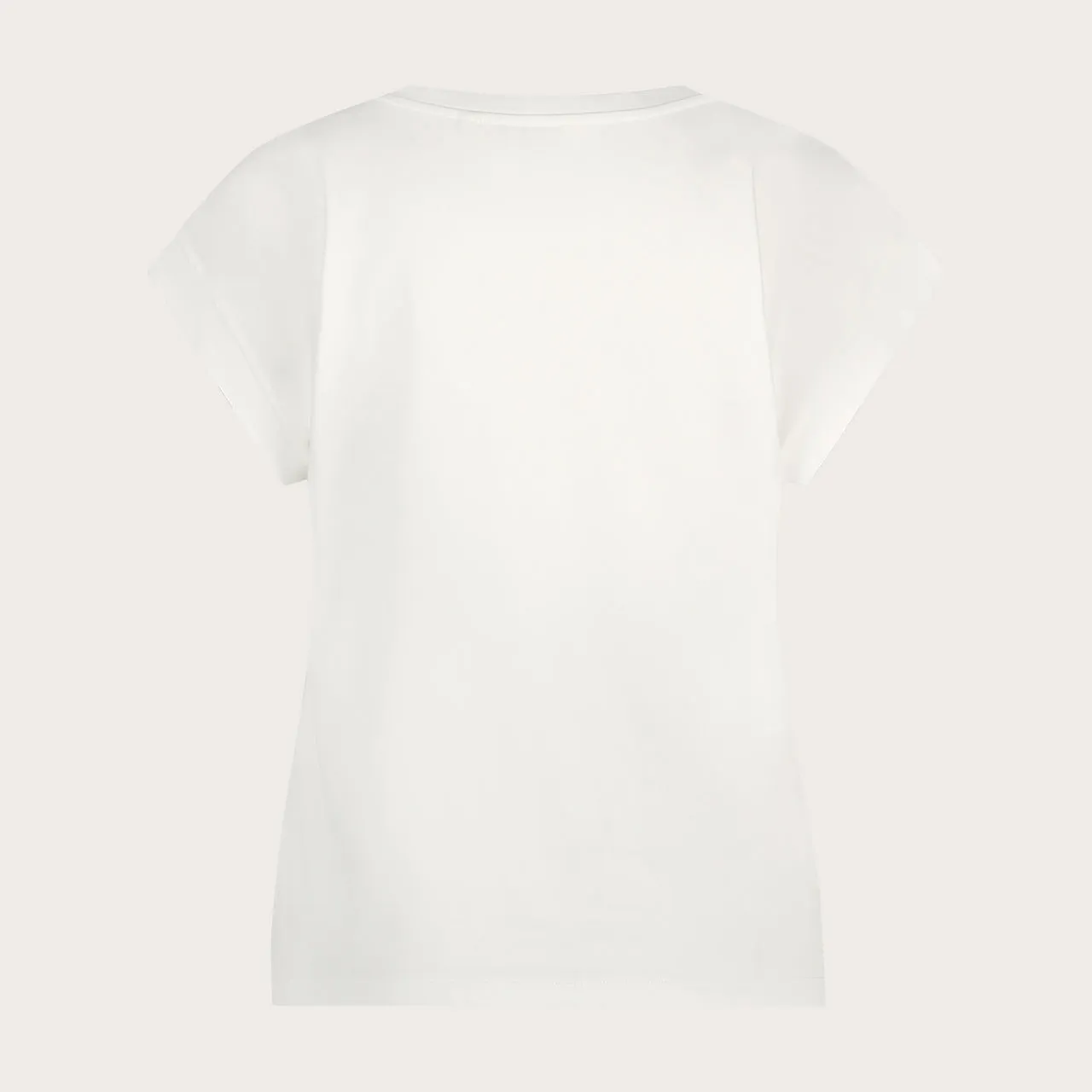 Florez Fien T-shirt wit katoenmix opdruk