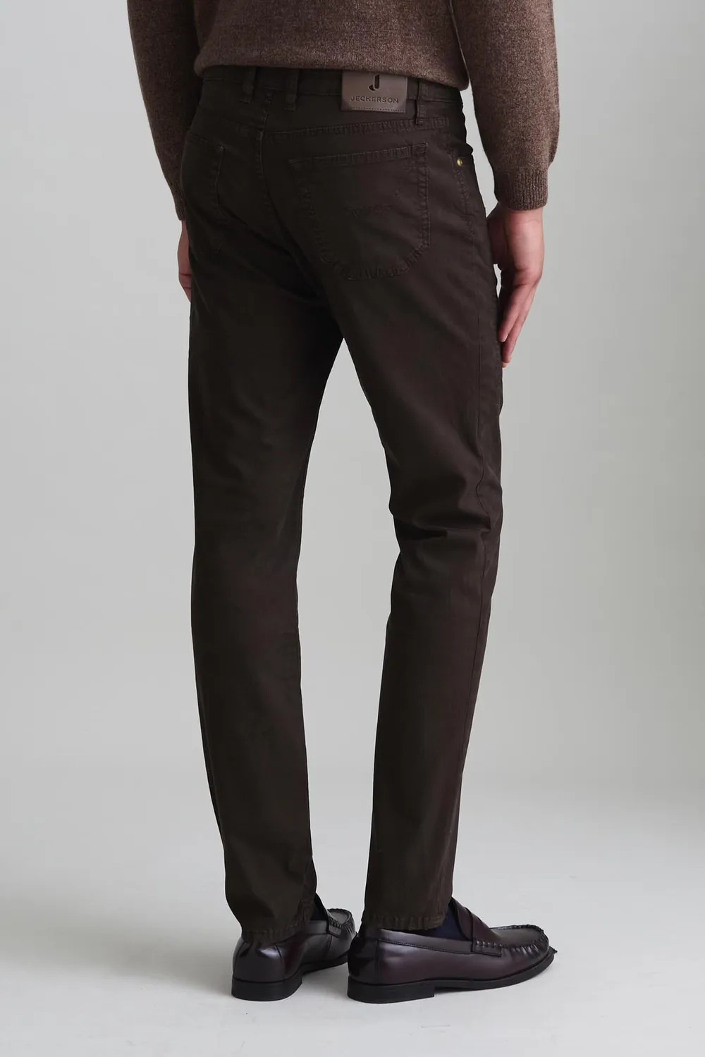 Jeckerson John slim broek donkerbruin katoen
