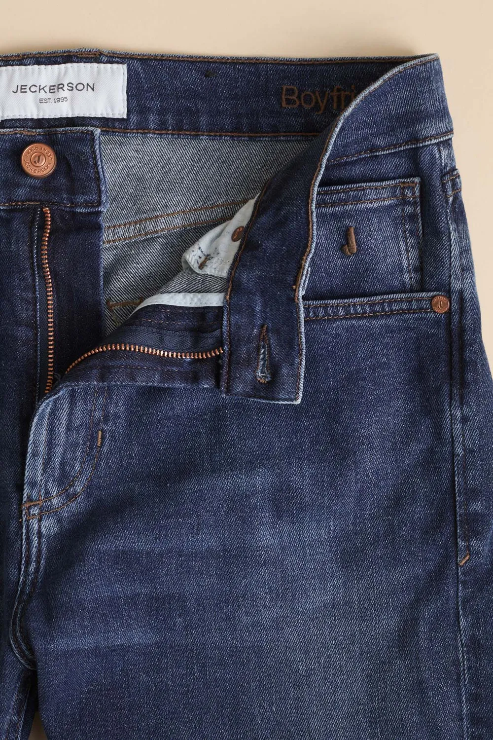 Jeckerson Julia boyfriend jeans blauw dames stretch
