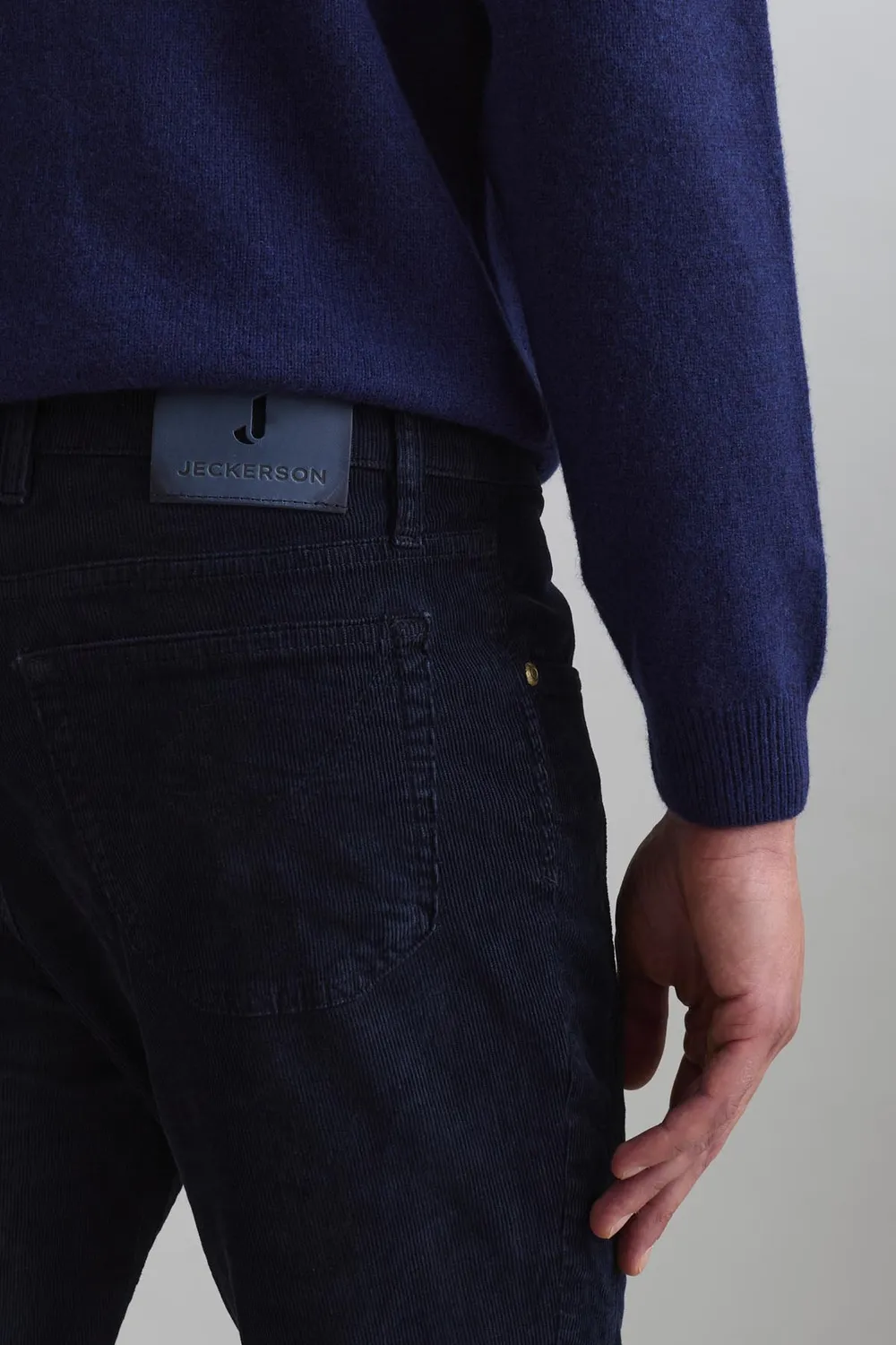 Jeckerson John broek slim fit donkerblauw fluweel