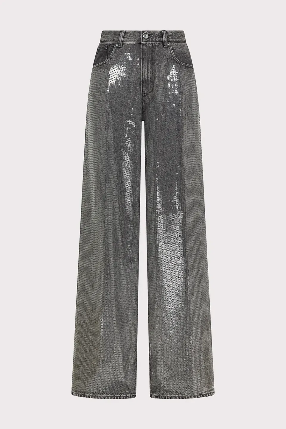Nine In The Morning Gea loose jeans grijs pailletten