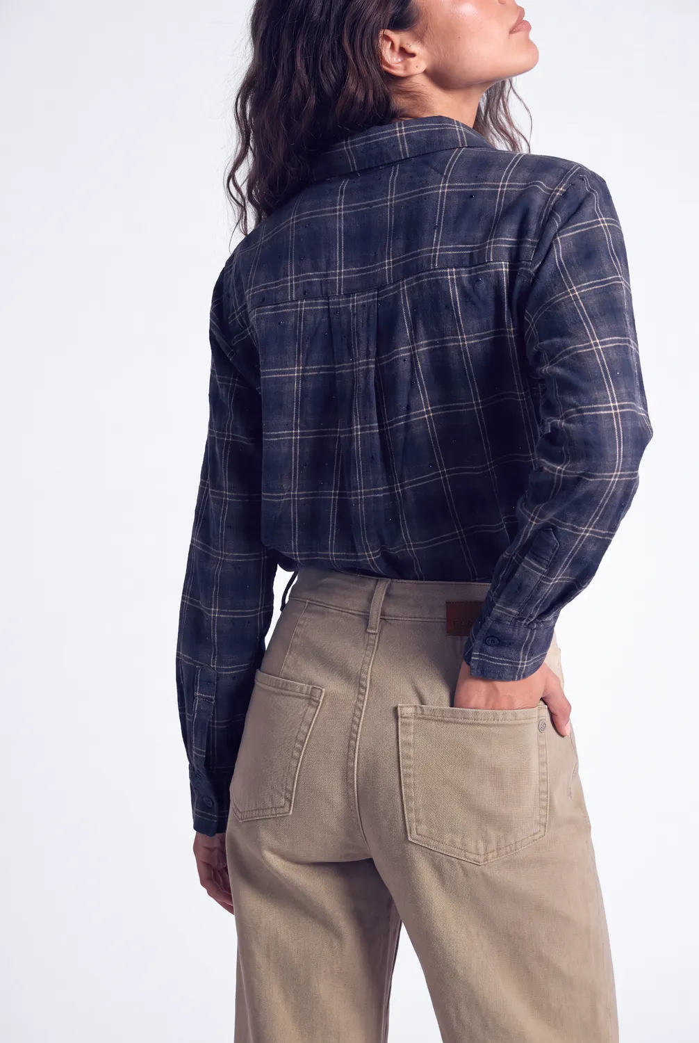Florez Demie Blue Check blouse loose fit