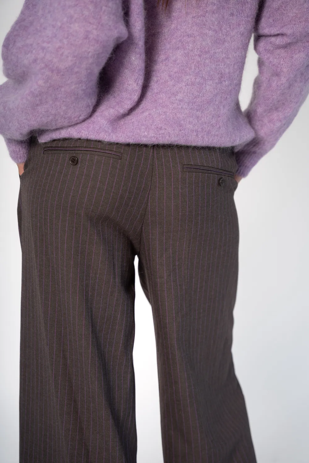 Corel Lior Wide Stripe broek dewberry gestreept