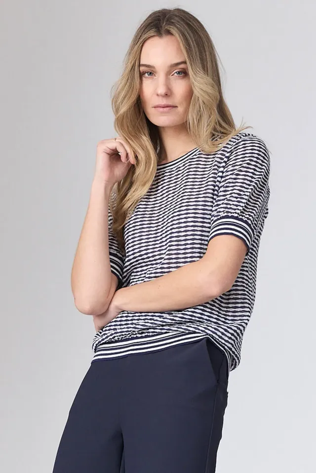 Corel Bella Stripe top linnenmix gestreept