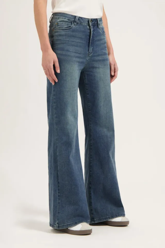 Florez Ana Flared Jeans Sky Hipe hoge taille