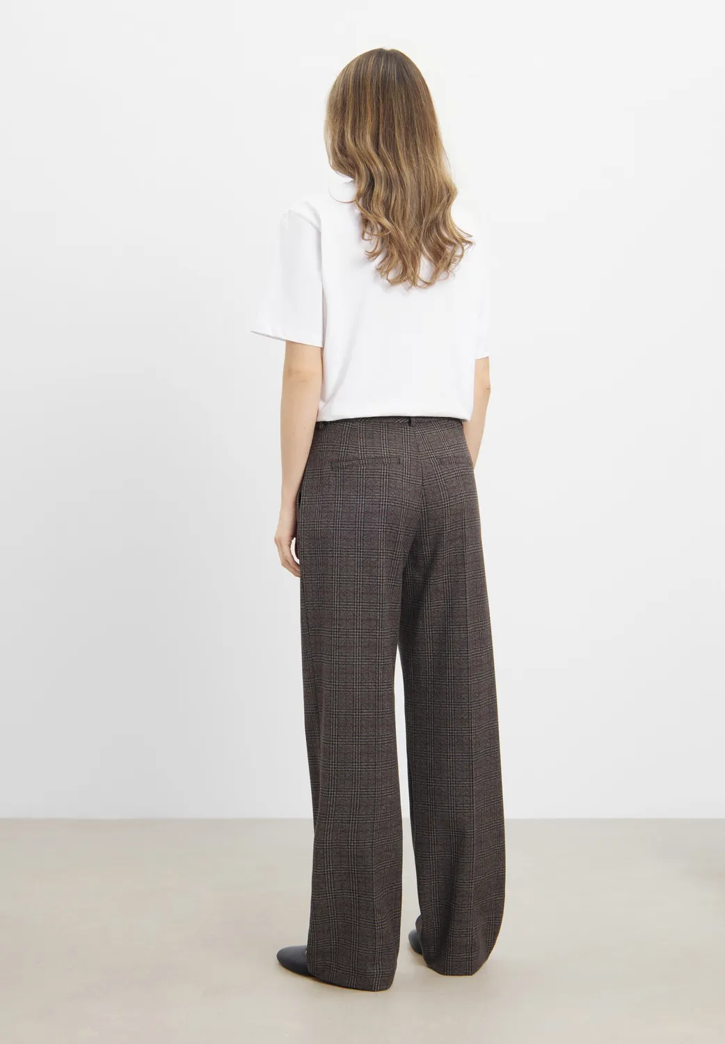 Laurie Judy Straight ML damesbroek black check ruit
