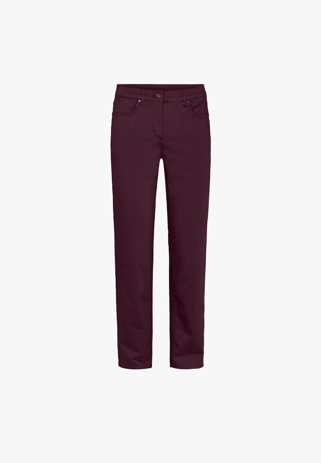 Laurie Charlotte Regular ML broek Dark Plum stretch