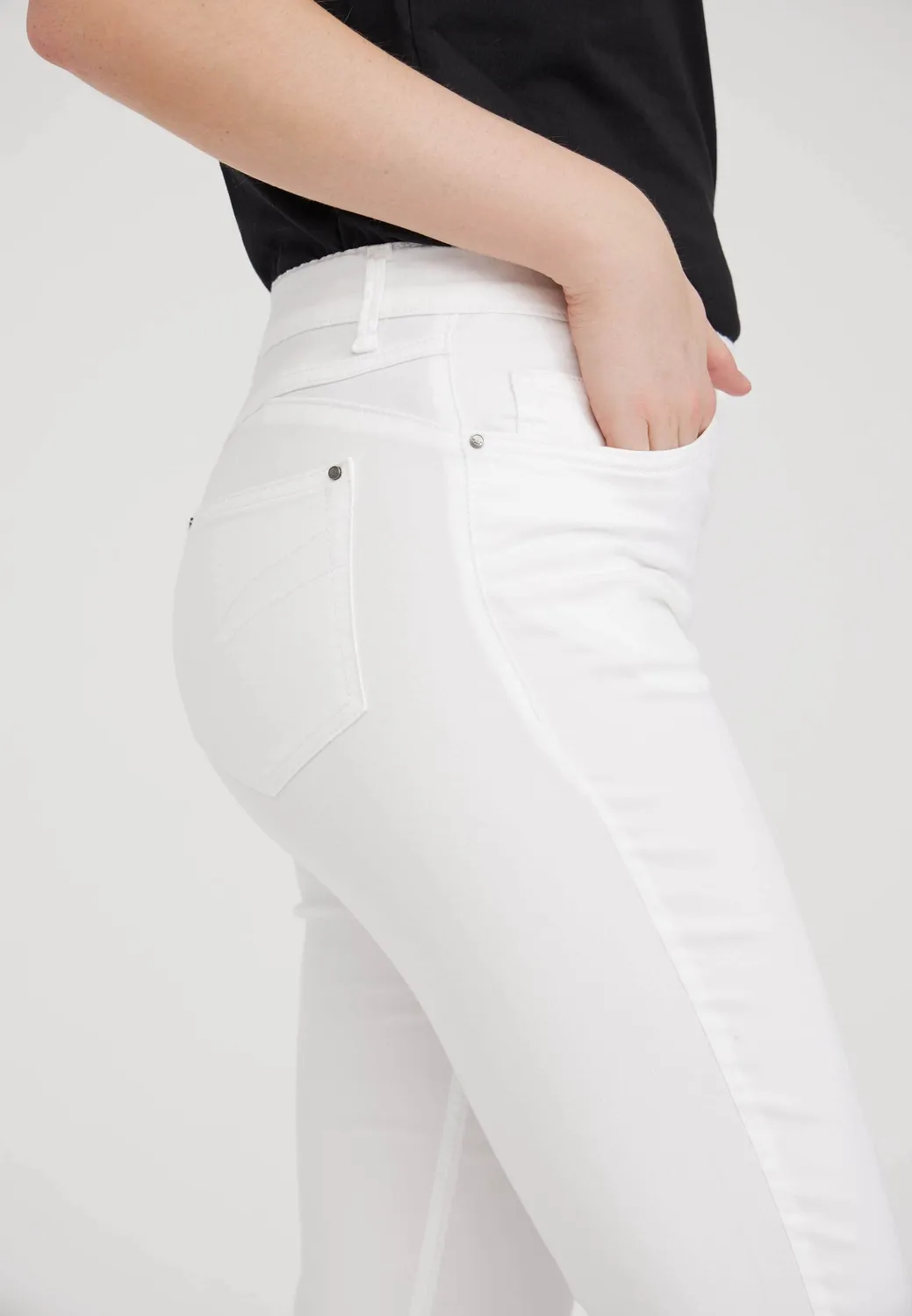 Laurie Hannah Regular 28362 broek White cropped