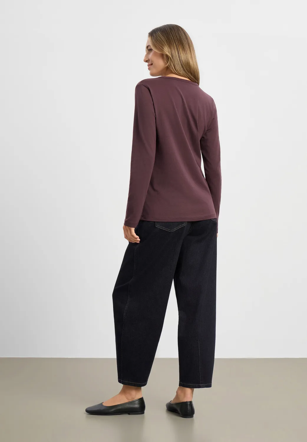 Laurie Amanda T-Shirt LS Dark Plum stretch