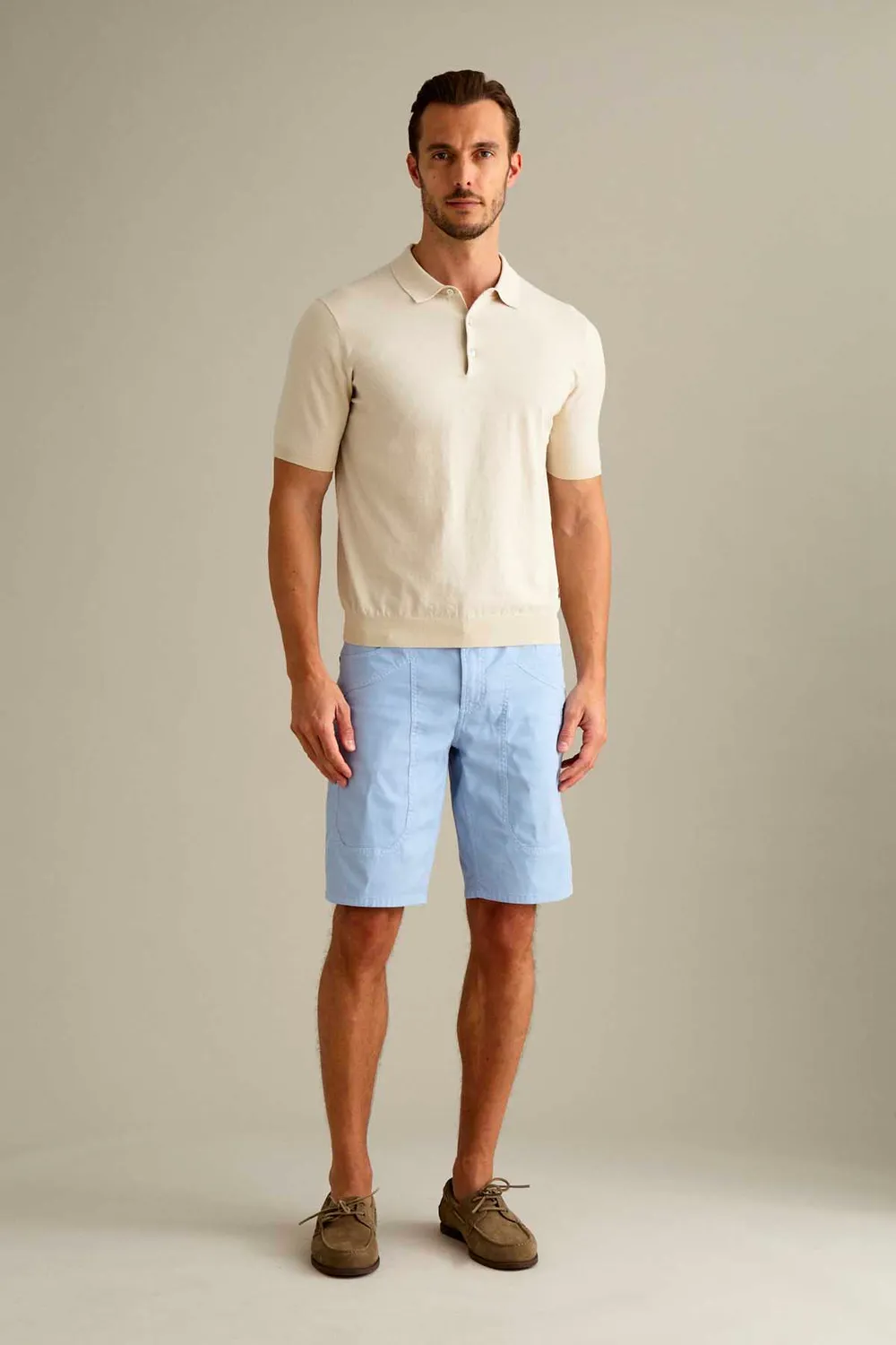 Jeckerson Jayden slim fit bermuda lichtblauw honingraat