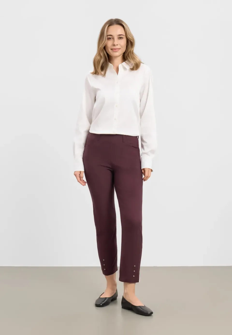 Laurie Rose Regular CL broek dark plum stretch