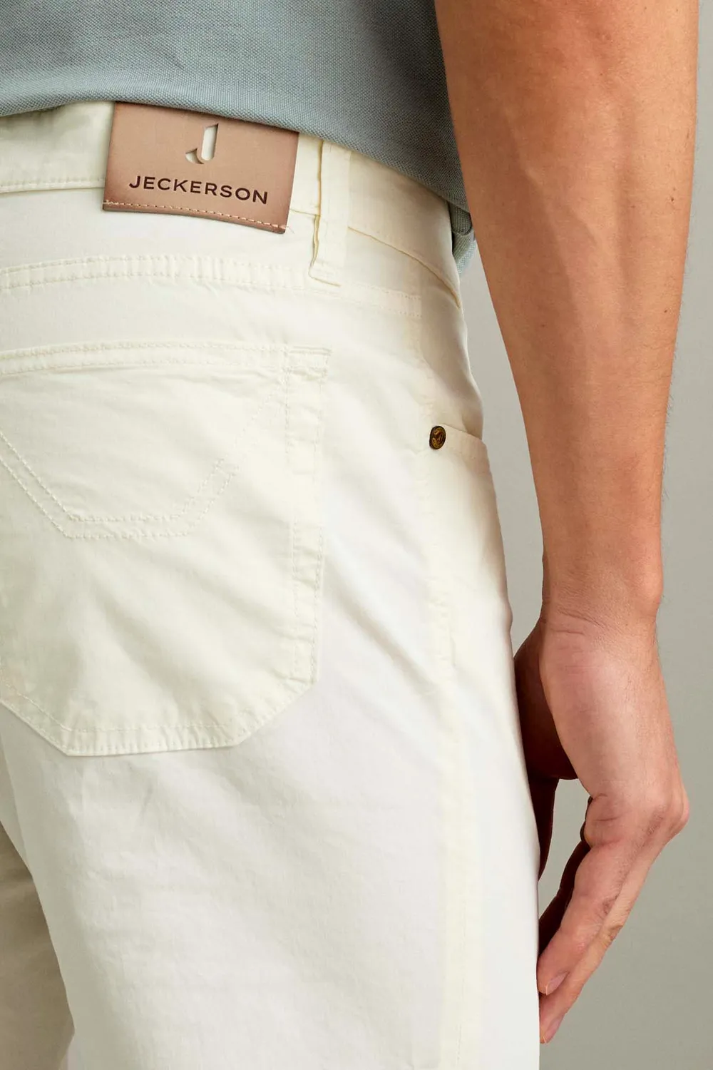 Jeckerson Jordan Slim Fit Broek Sneeuwwit Katoen Gabardine
