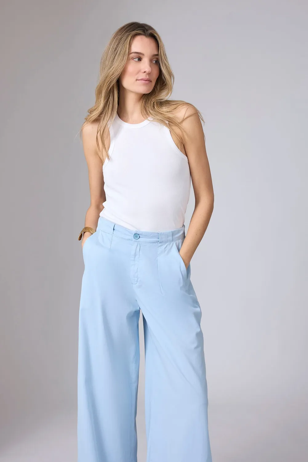 Corel Ella Wide Jeans Soft broek Sky Blue wijd