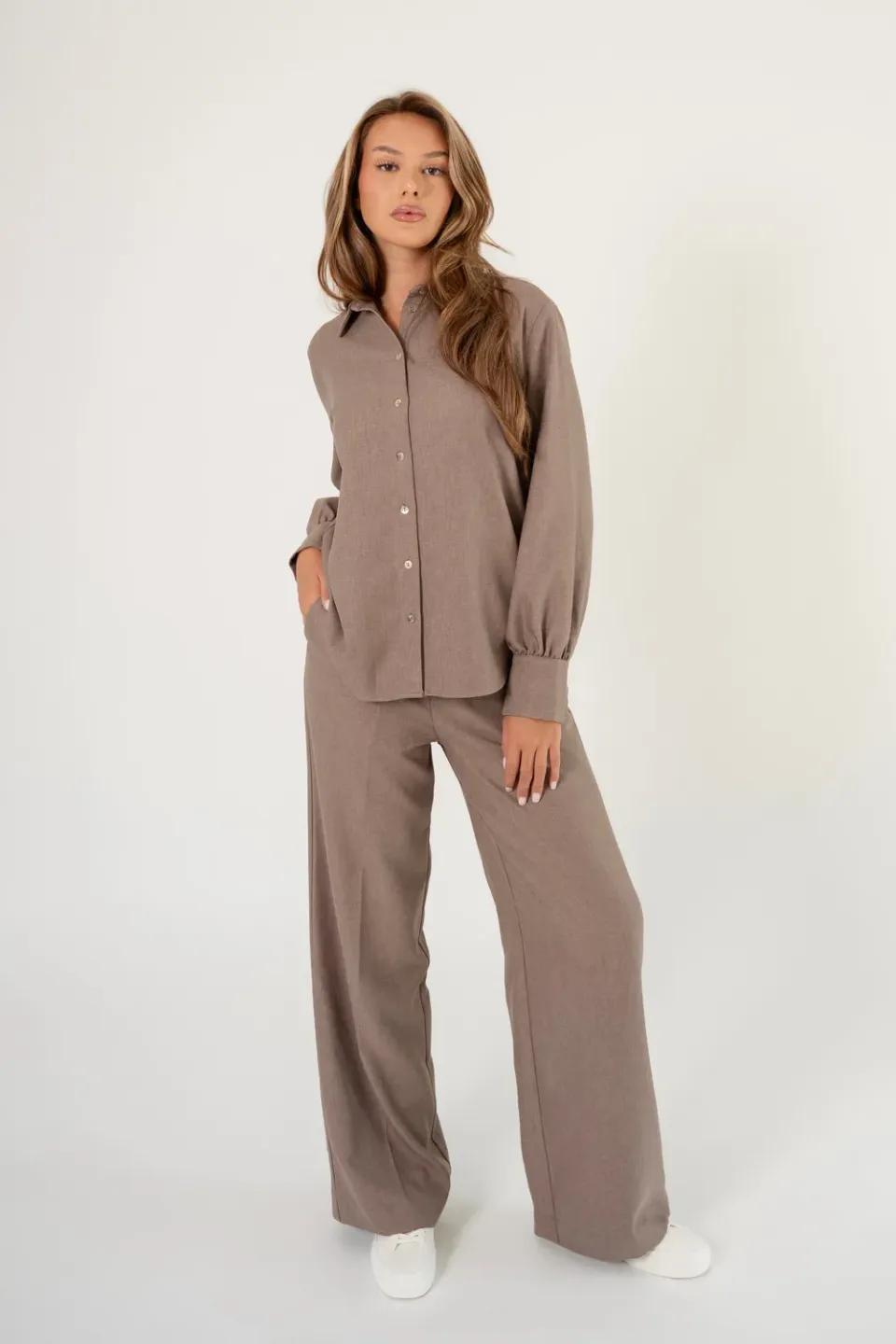 Corel Julia Uni Caravella broek Taupe recht