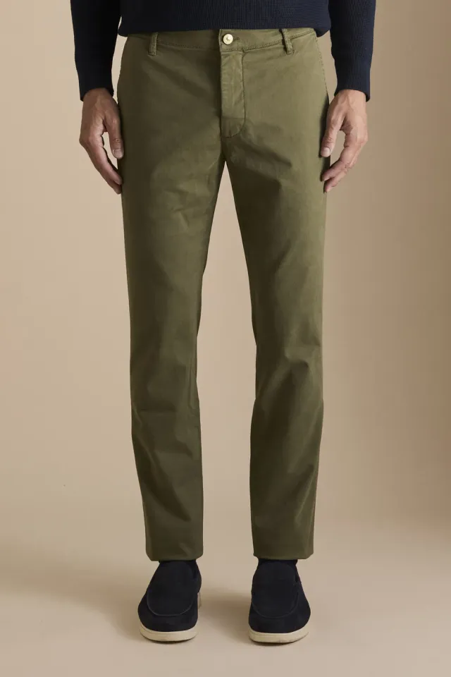 Jeckerson Jack slim fit chino groen ruit