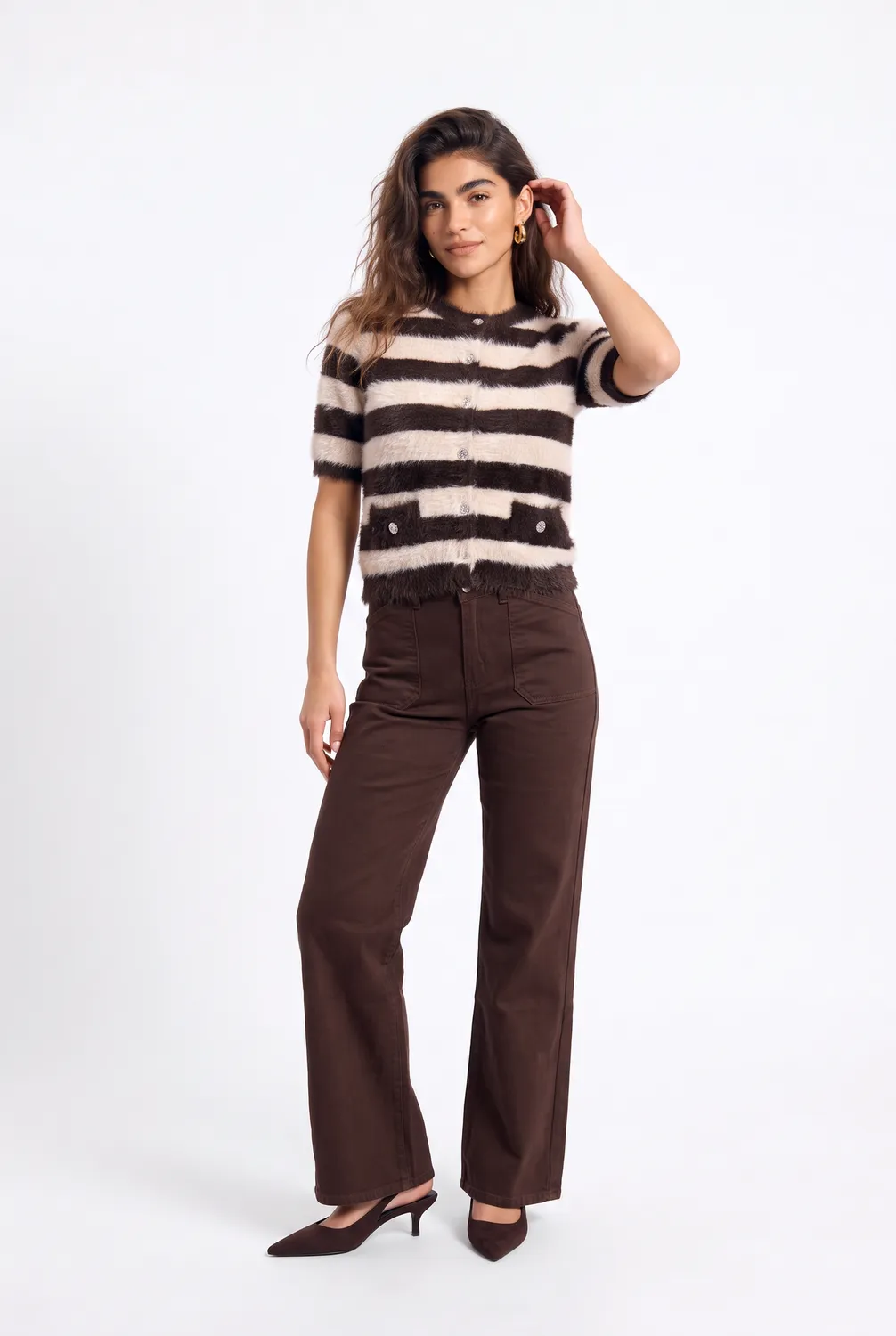 Florez Divina Dark Brown jeans wide leg