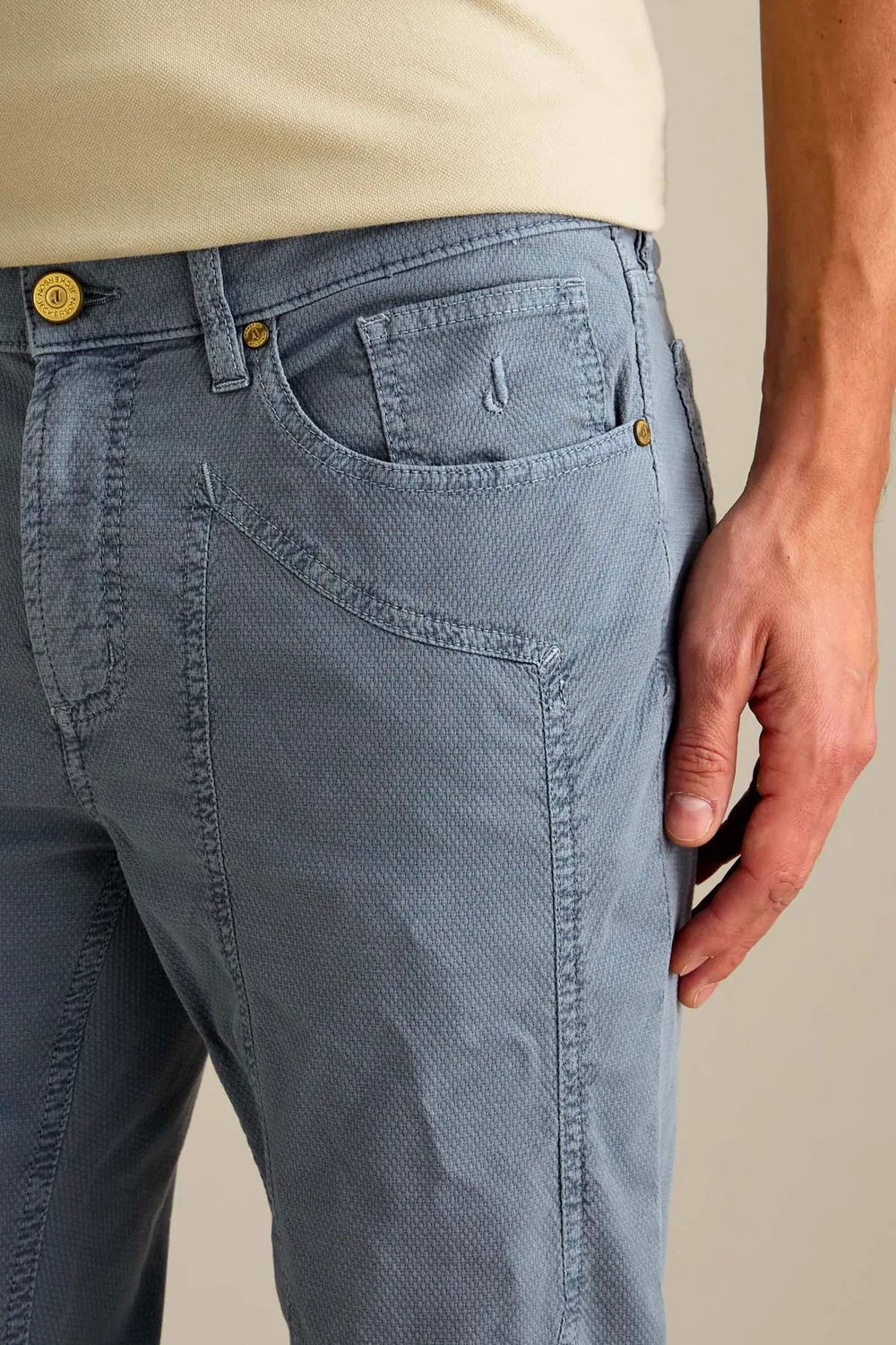 Jeckerson John slim fit chino blauw velvet stuoia