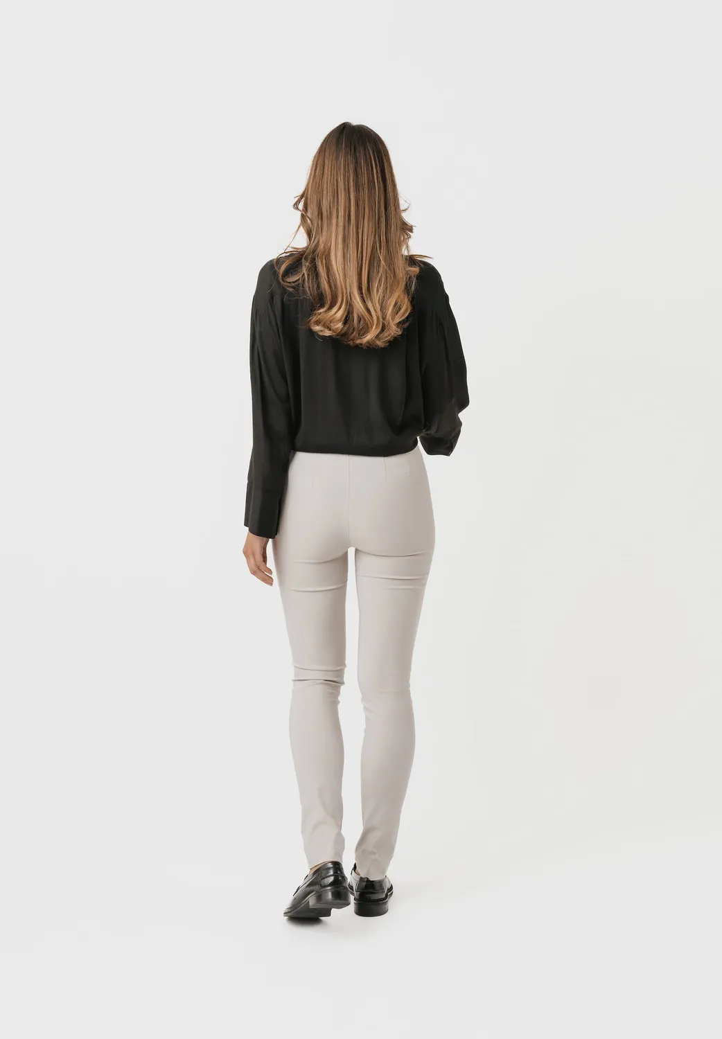 Laurie Vicky Slim ML broek Grey Sand bengaline stretch
