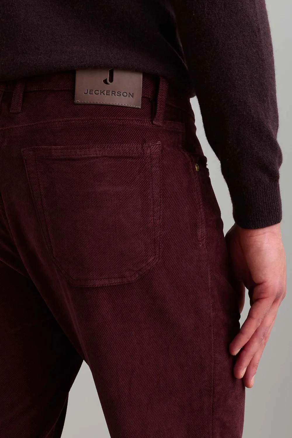 Jeckerson Jordan fluwelen broek slim fit bordeaux