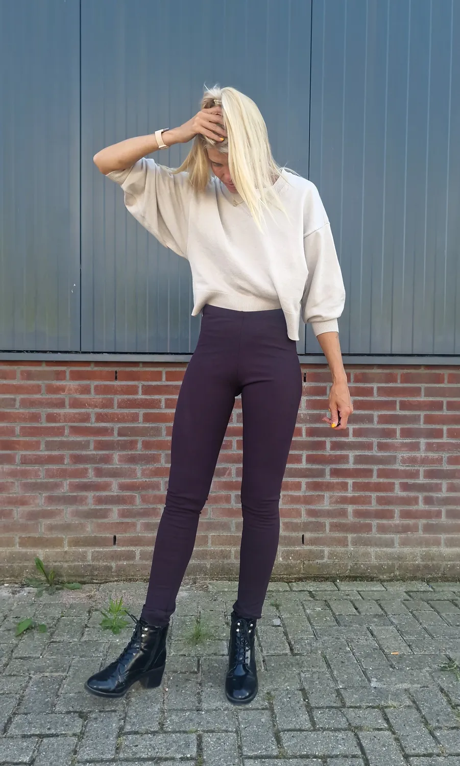 Langeleggings Extra Lange Fleece Tregging Aubergine Warm