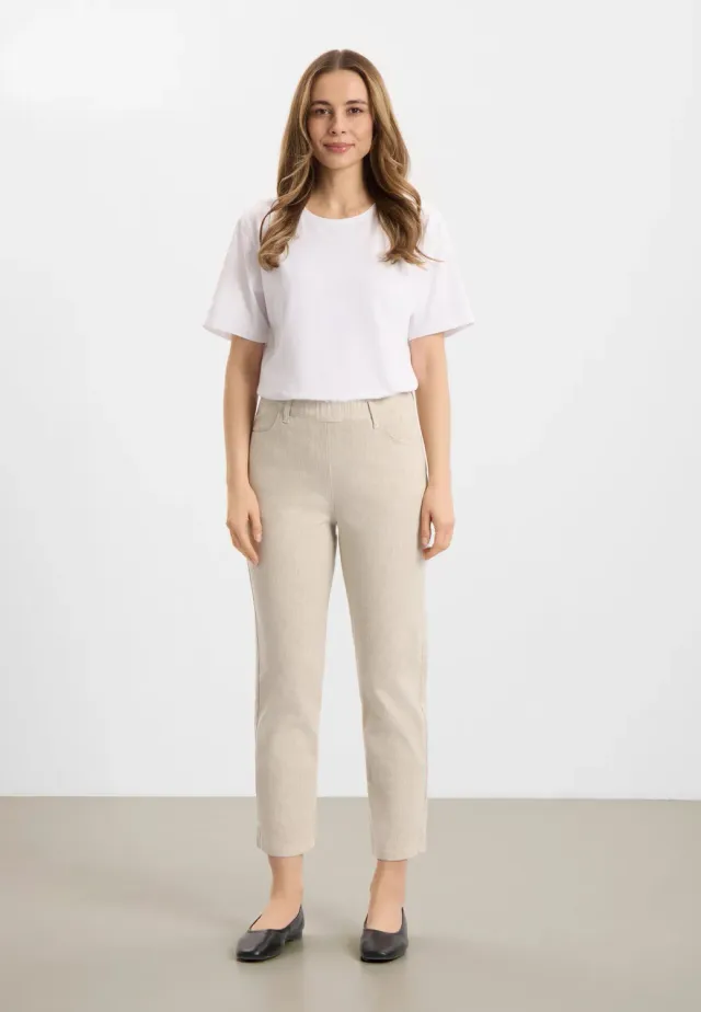 Laurie Kelly Regular CL broek grey sand hemp cropped