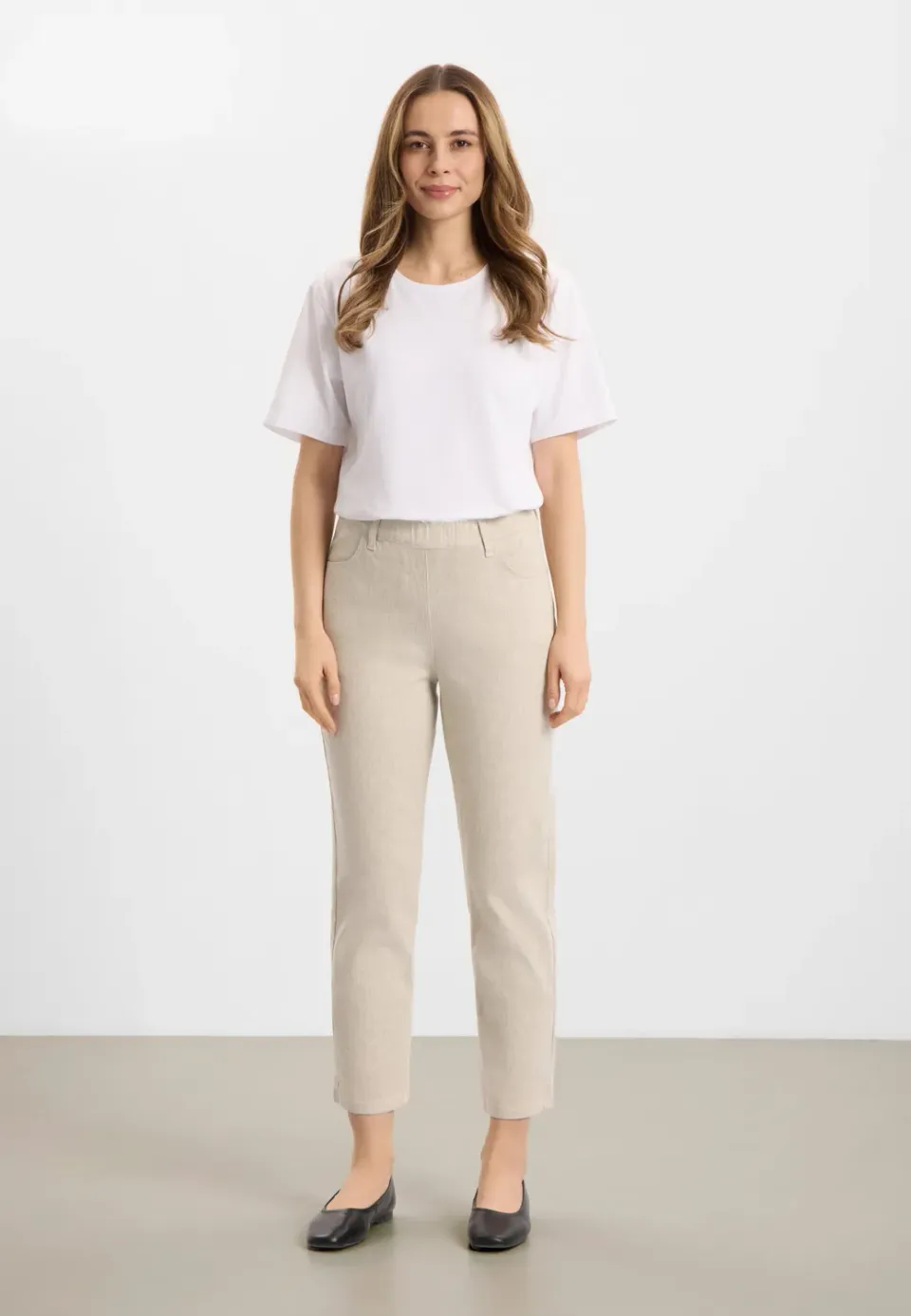 Laurie Kelly Regular CL broek grey sand hemp cropped