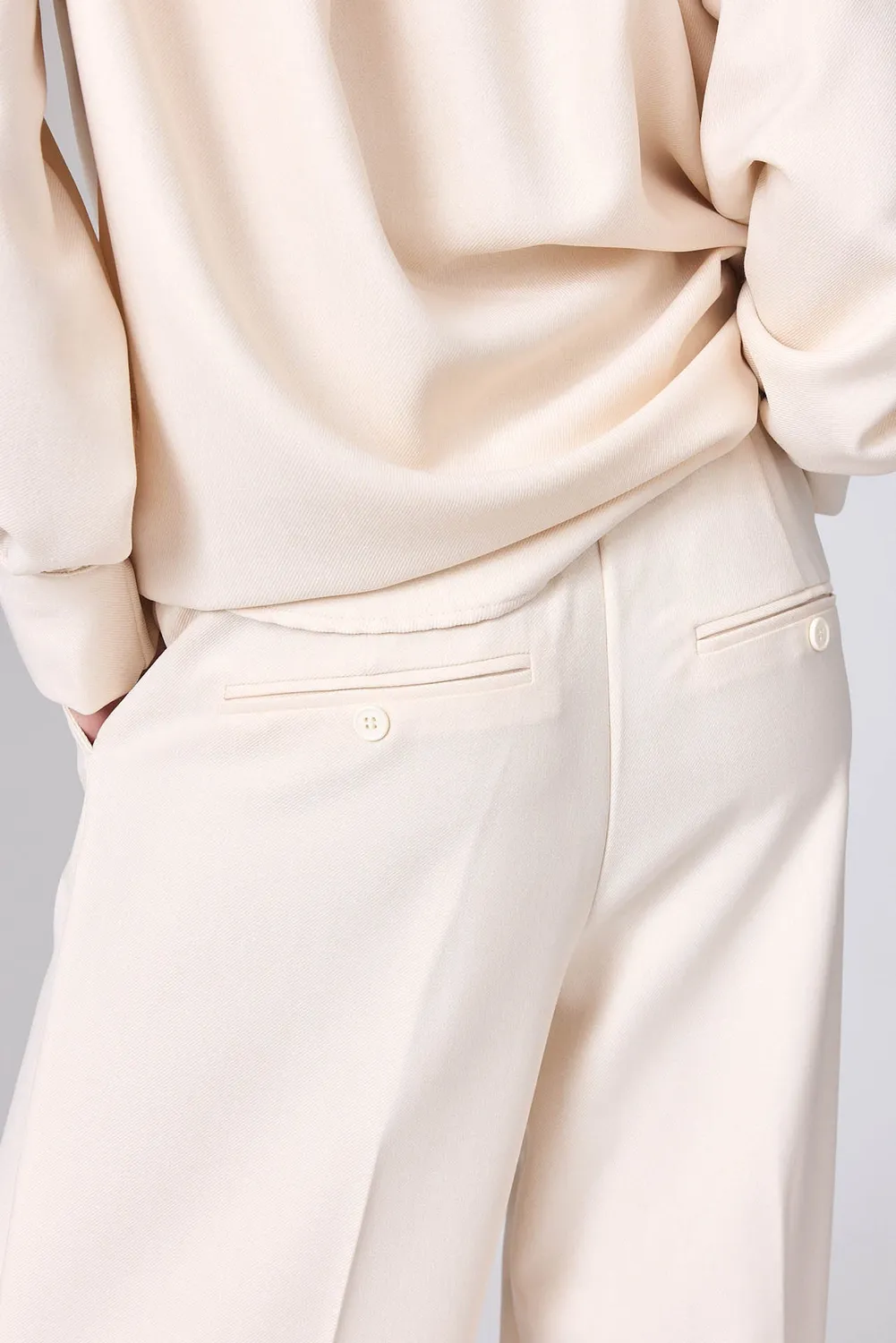 Corel Julia Uni Pants Caravella broek ivory elastiek