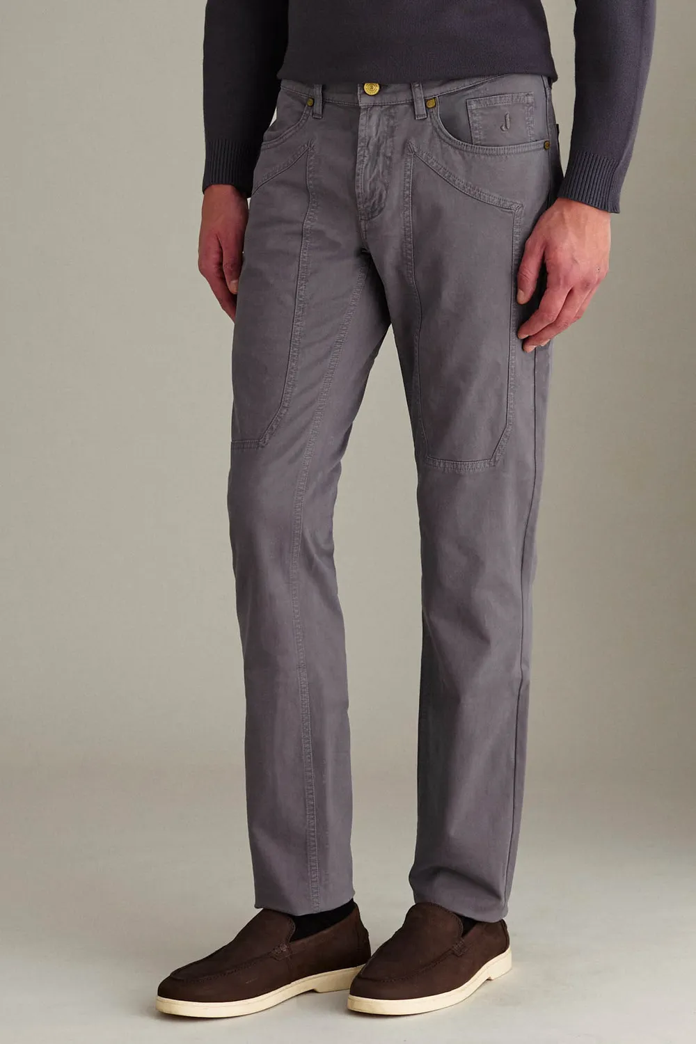 Jeckerson John slim fit broek grijs gabardine