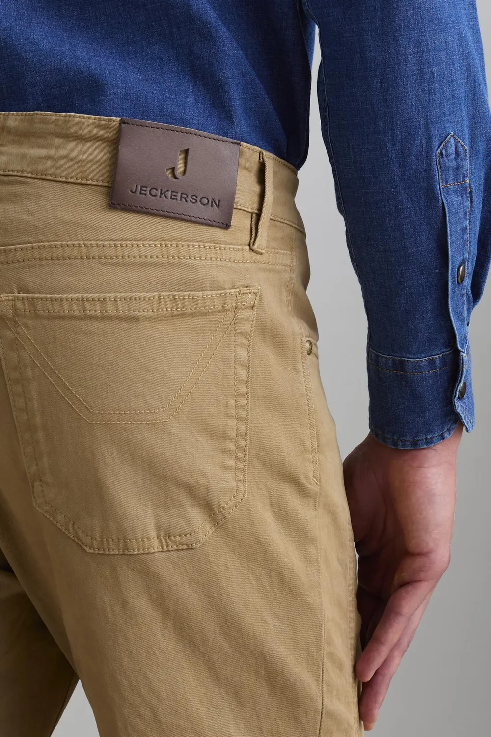 Jeckerson John slim fit broek hazelnoot katoen