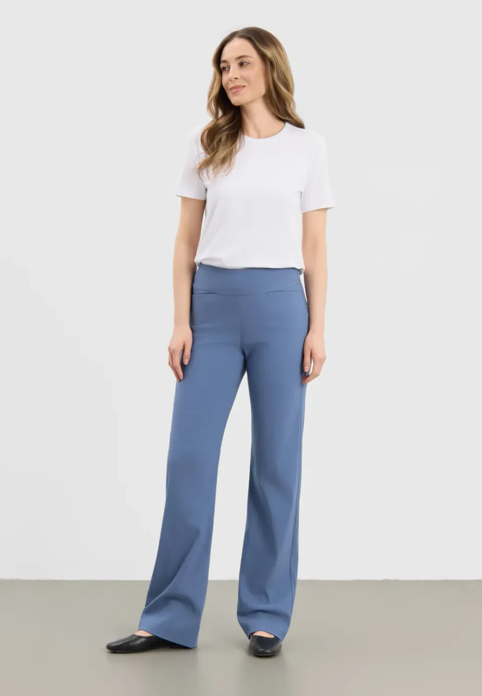 Laurie Thea Straight LL damesbroek blauw lang 85 cm