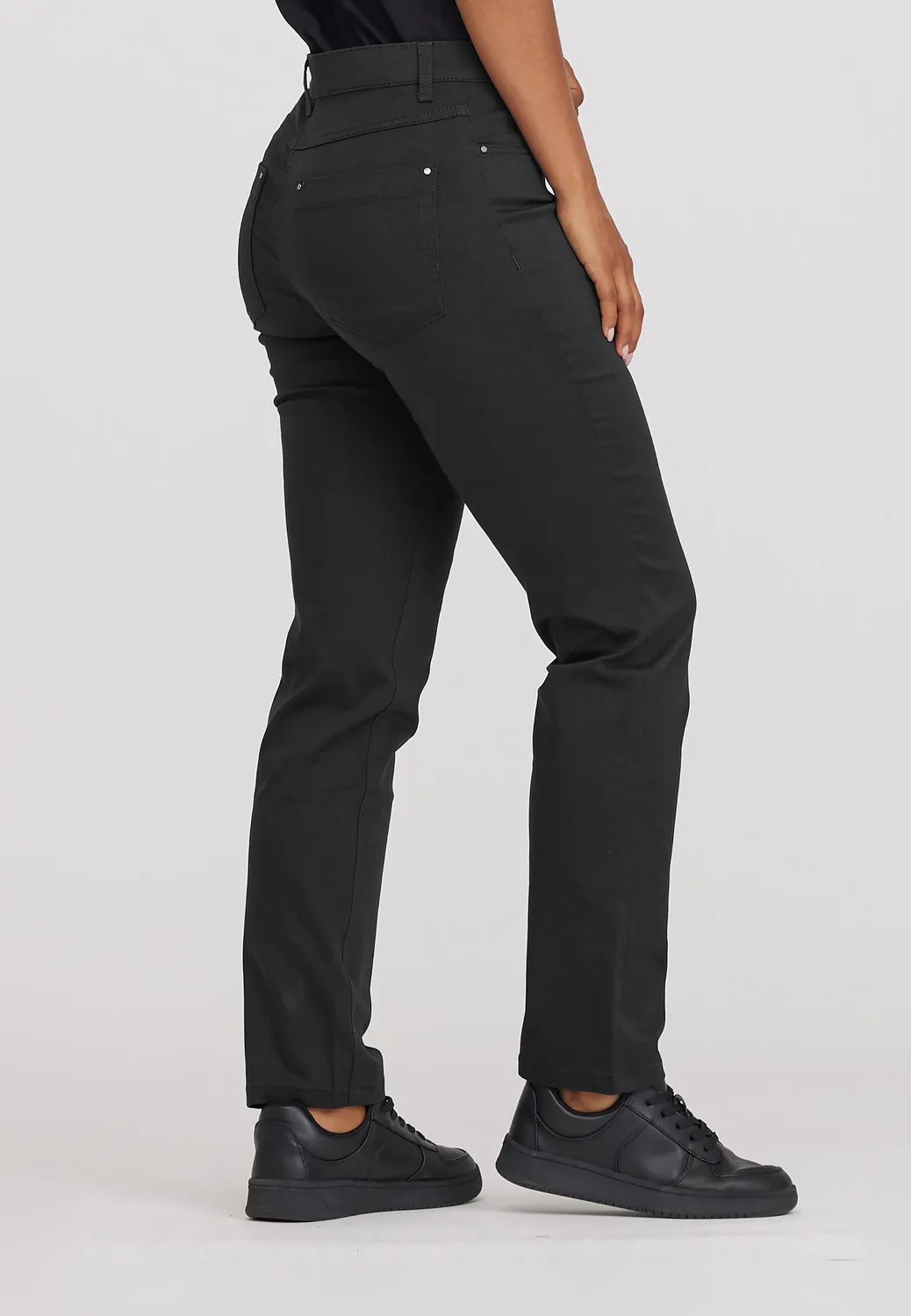Laurie Charlotte Regular SL broek zwart stretch