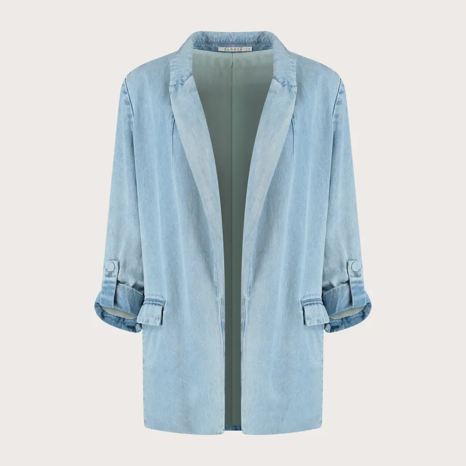 Florez Georgie blazer lichtblauw soepel