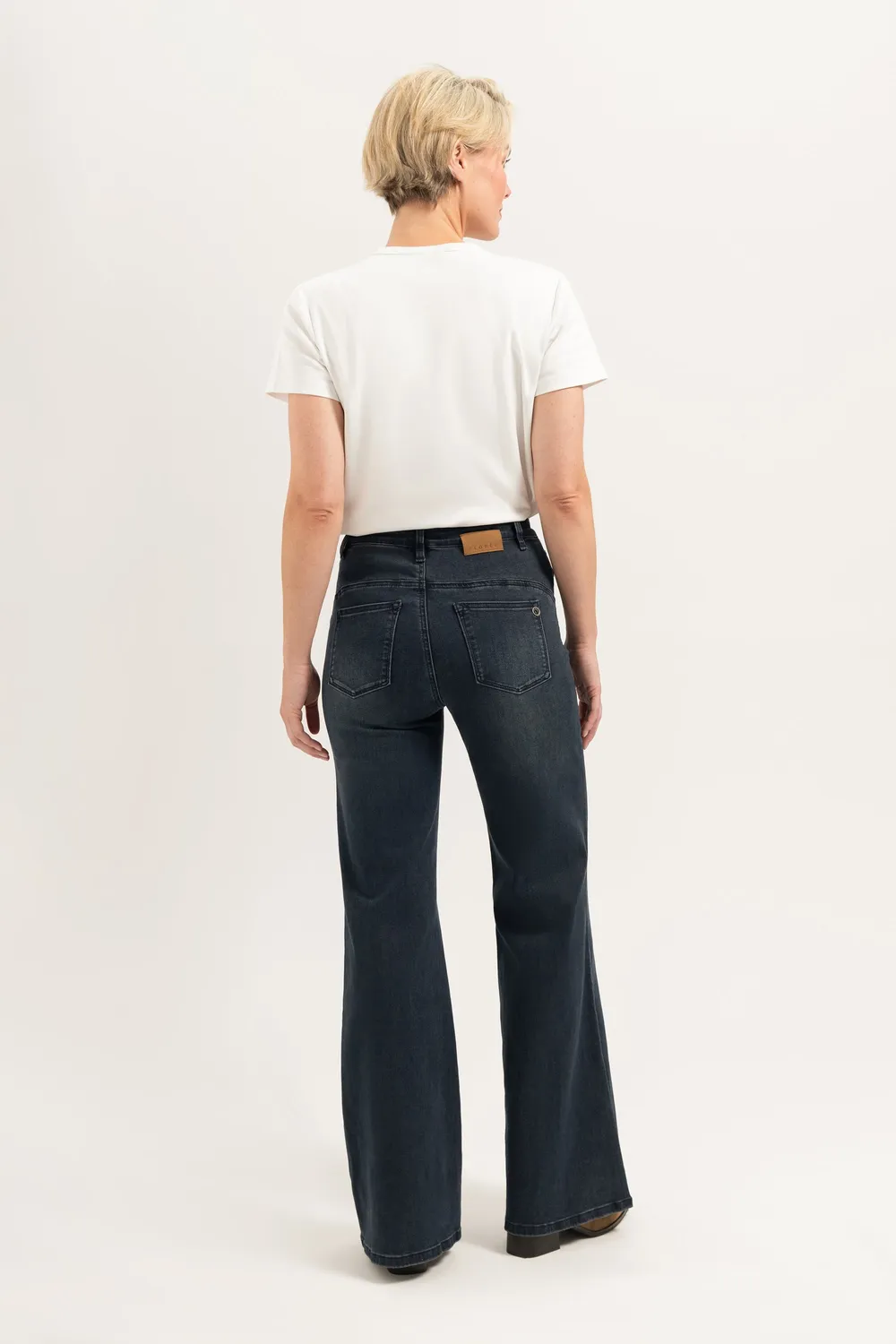 Florez Ana Flared jeans indigo blue hoge taille