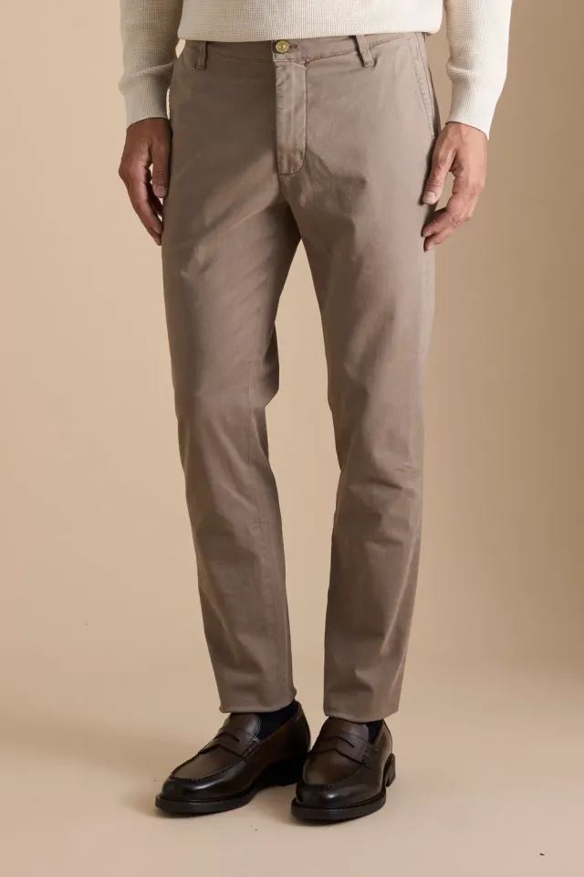 Jeckerson Jack slim fit chino beige katoen ruit