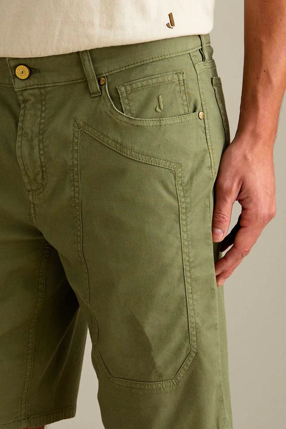 Jeckerson Jayden slim fit bermuda donker saliegroen