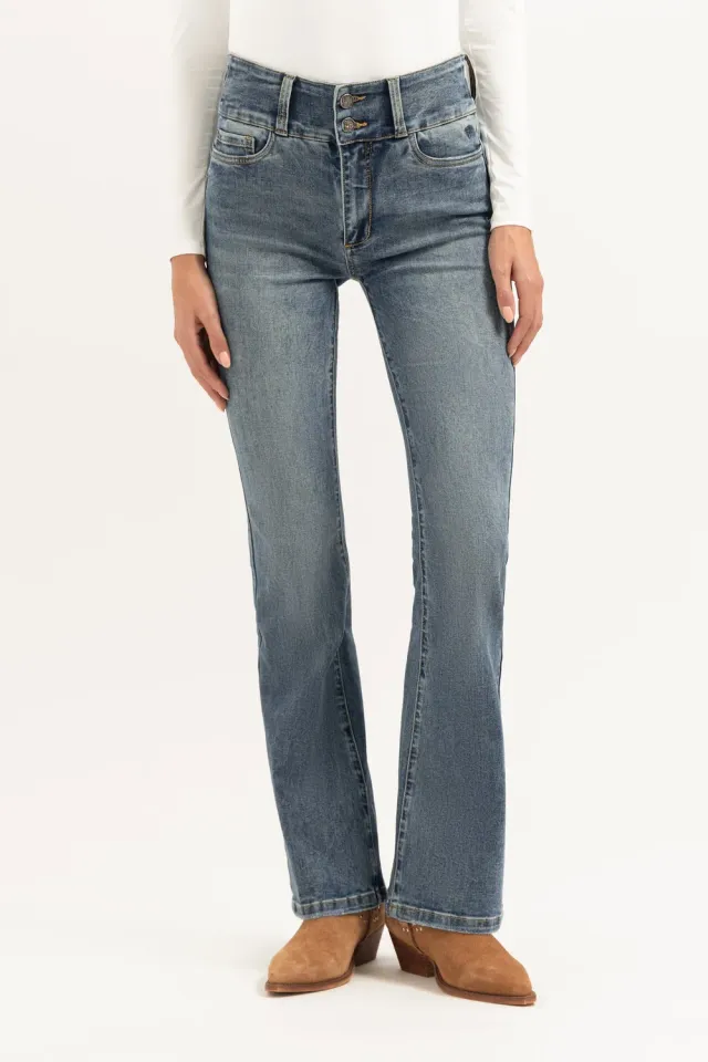 Florez Bodine Flared jeans Sophisticated Blue high waist