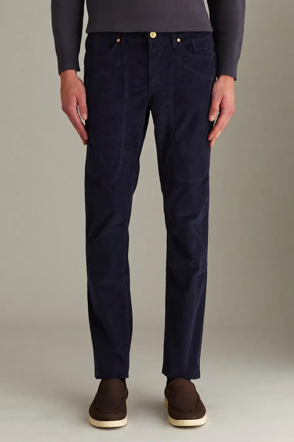Jeckerson John slim fit broek donkerblauw fluweel