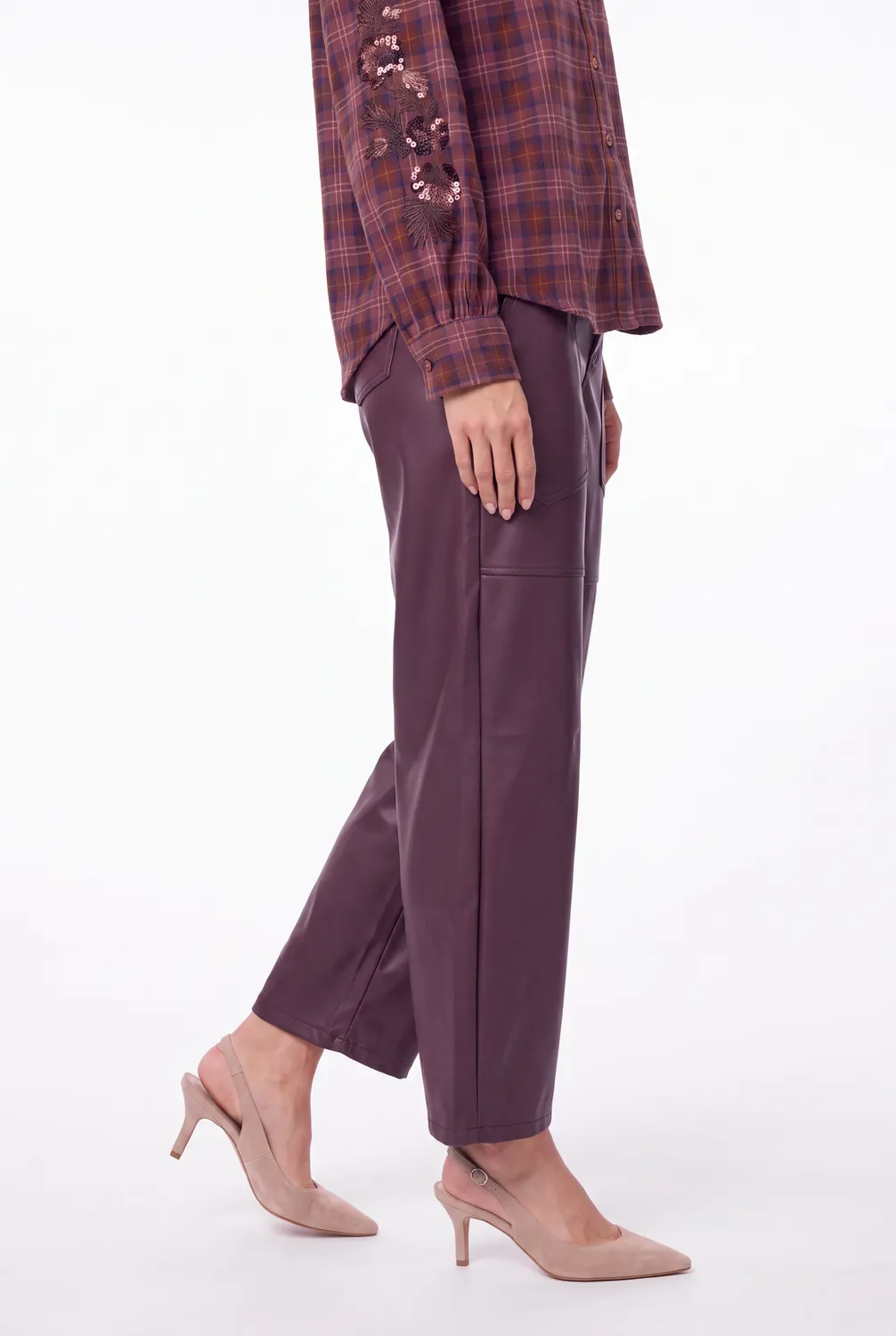Florez Mandy broek fudge PU barrel fit