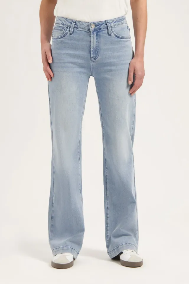 Florez Sophie straight jeans Cloudy Blue mid-waist